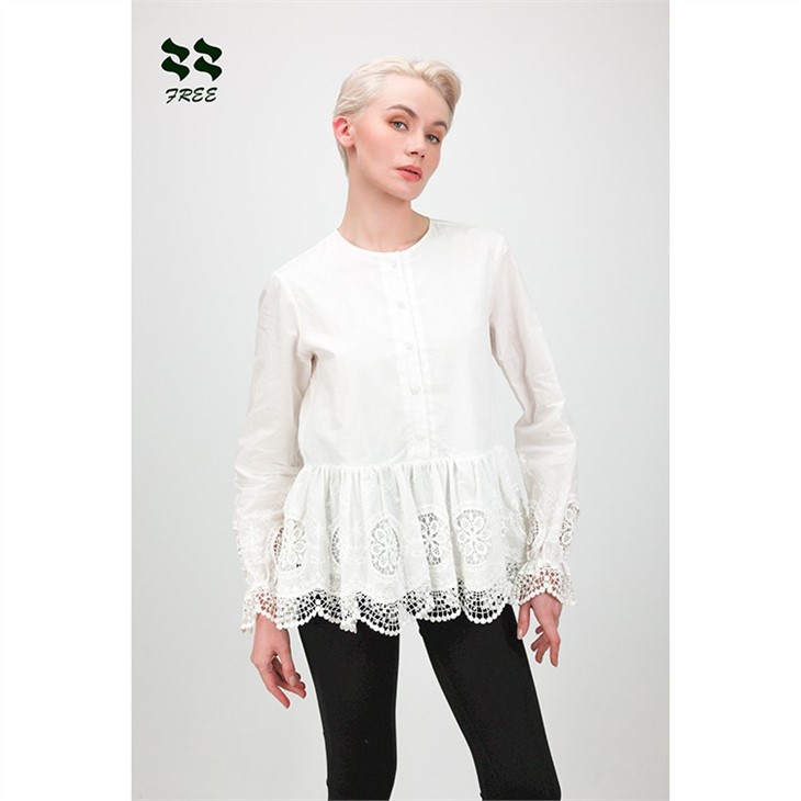 white blouse round neck